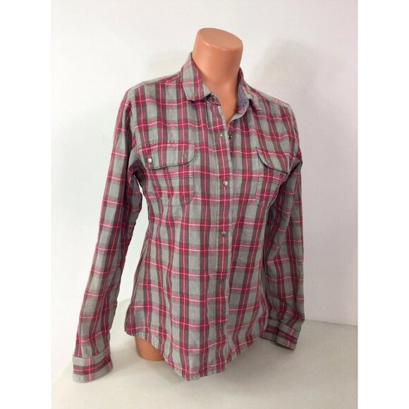 Horny Toad Plaid Shirt Snap Front Flannel Lined Womens Small - Picture 5 of 7